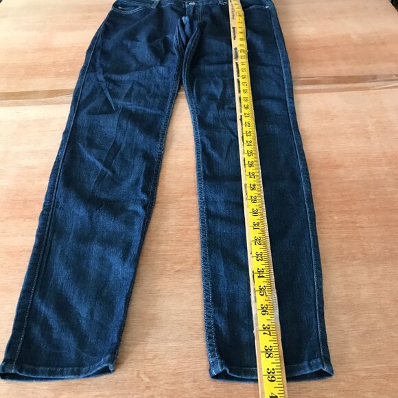 7 For All Mankind The Skinny Jeans Women 32 Blue Mid Rise Dark Wash Stretch - Picture 6 of 13